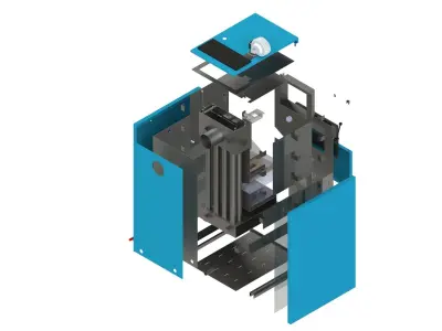 Solid fuel pyrolysis boiler SOLIDWORKS Flow Simulation 3D model