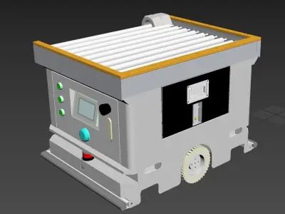 AGV carriage car of belt roller conveyor 3D model