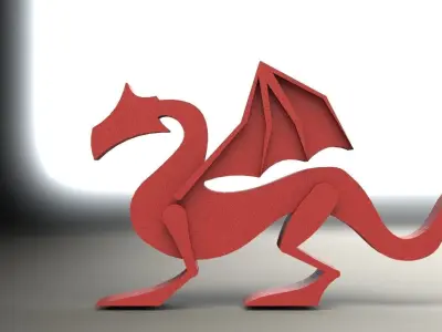 Dragon made of paper 3D print model