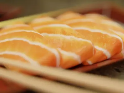 Sashimi Set sushi on plate with chopsticks 3D model