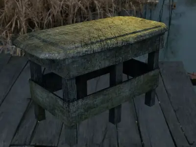 Old Table  Low-poly 3D model