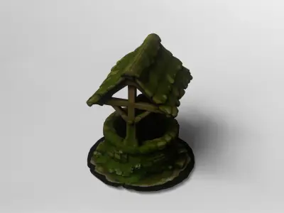 Mossy Medieval Wishing Well 3D Model 3D model