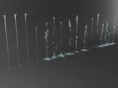 Water Jet Exterior Fountains Pack 3D model