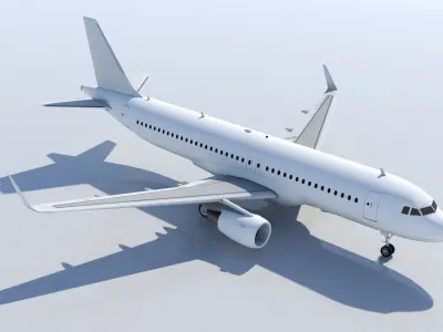 Airbus A320 ceo CFM Winglets  Low Poly Static Blank Low-poly 3D model
