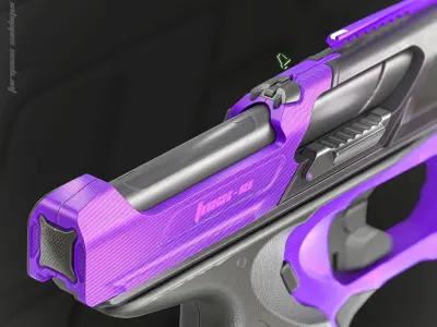 Foxx-19 Sci-fi Concept Pistol PBR Low-poly 3D model