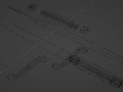 Army dagger of the time of King Nicholas the Second Low-poly 3D model