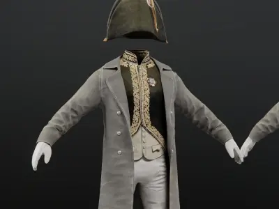 Soldier Napoleon Battlefield Rigged Low-poly 3D model