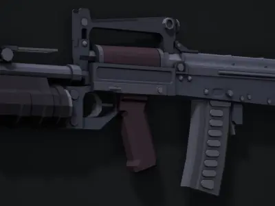 Stylized Ots-14 Groza Low Poly Game Ready Low-poly 3D model