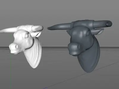 Bull Head Low-poly 3D model