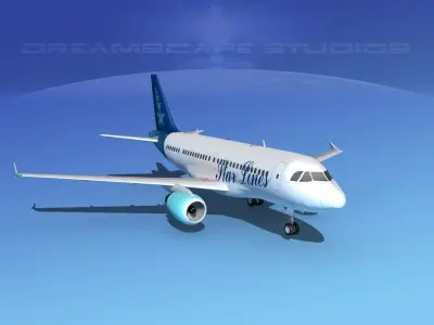 Airbus A319 Star Lines 3D model