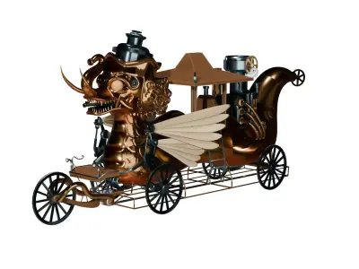 Steampunk Indonesian Carriage Sumedang Kereta Naga Paksi 3D model