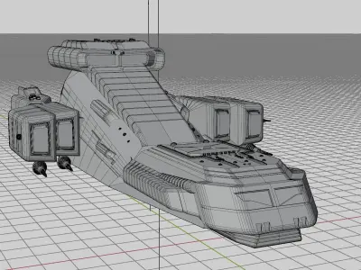 Sci Fi SpaceShip Low-poly 3D model