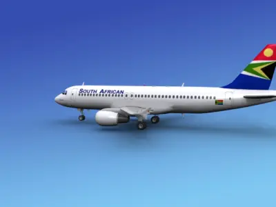 Airbus A320 South African 3D model