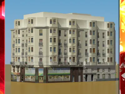 Building Collection 25-28 Low-poly 3D model