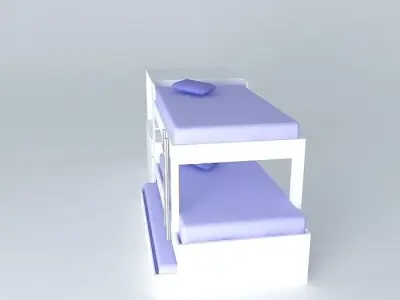 Bunk bed with auxiliary bed Free 3D model