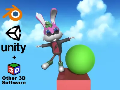 Cutie Punk Rabbit Free low-poly 3D model