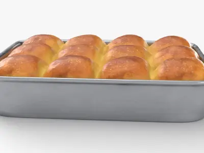 Soft Dinner Rolls Tray 3D model