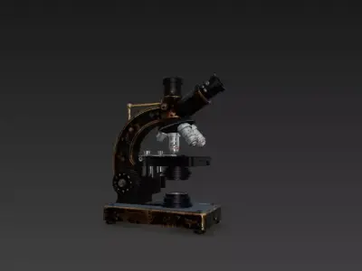 antique microscope 3D model