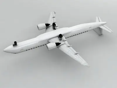 Embraer ERJ 195 - Generic White Low-poly 3D model