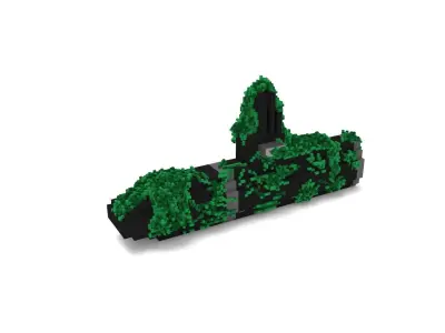 Voxel - Type2 Mossy Submarine Ship - Low-poly 3D Model Low-poly 3D model