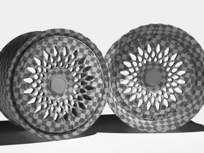 Rotiform LHM R Wheel Rim 3D Model UVW Unwrapped 3D model