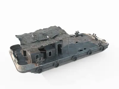 Old water vehicles worn-out transport vessels 3D model