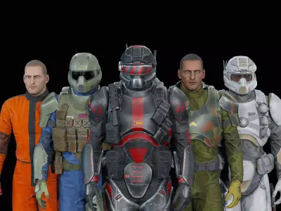 Sci-fi Military Low-poly 3D model