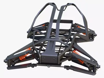 Buggy Frame with Suspension M1 3D model
