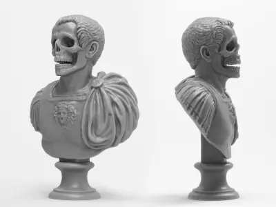 Caesar Skull Bust 3D print model