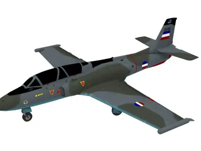 Soko G-2 Galeb Aircraft Low-poly 3D model