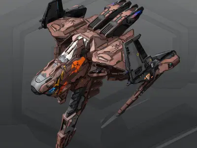 SF KARAK Fighter R2 Low-poly 3D model