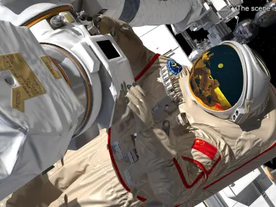 Chinese Astronaut Space Suit Haiying Rigged for Maya 3D model