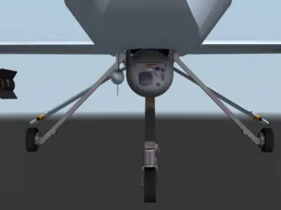MQ1 Predator UAV Drone Aircraft Low-poly 3D model