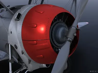 F2F-1 USS Lexington CV-2 1935-36 Low-poly 3D model