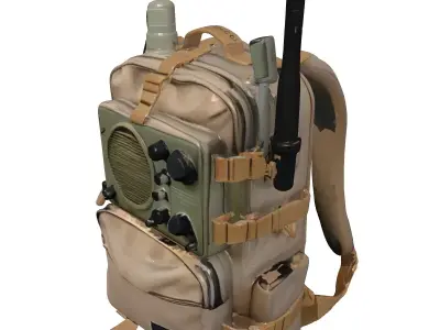 Military Radio Backpack 3D Model 3D model