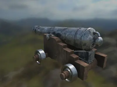 cannon by NDIOUR Free low-poly 3D model