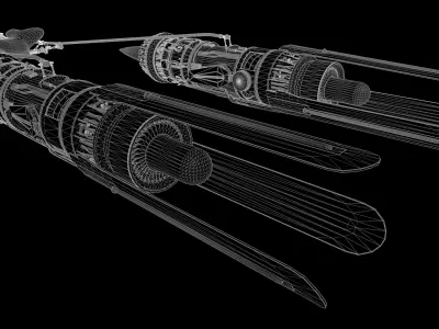 Starwars Anakin Podracer Low-poly 3D model