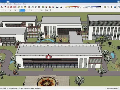 Sketchup Hospital F2 with Render and Lumion file 3D model