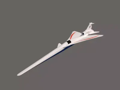 X-59 QueSST Supersonic jet Low-poly 3D model