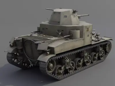 M2 Medium Tank Low-poly 3D model