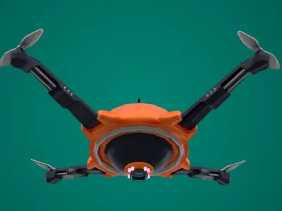 Scout Drone Quadrocopter Low-poly 3D model