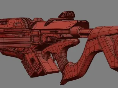 Sci-Fi Weapon 01 Low-poly 3D model