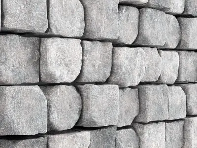 Stone panel cube brick 3D model