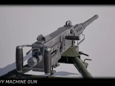 M2 Browning Heavy Machine Gun Low-poly 3D model