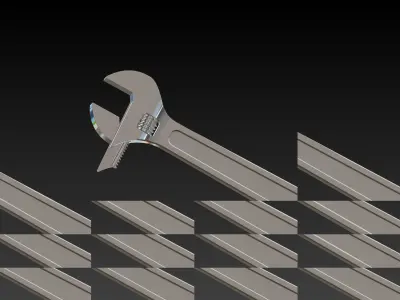 Adjustable Wrench 3D model