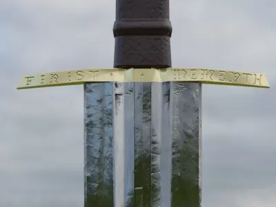 Stylized Steel Sword PBR low-poly game rady Free low-poly 3D model