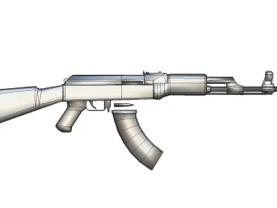 Kalashnikov Automatic Rifle AK 47 Low-poly 3D model