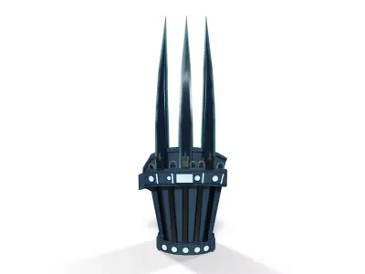Sci-Fi Triple Spike Melee Weapon Low-poly 3D model