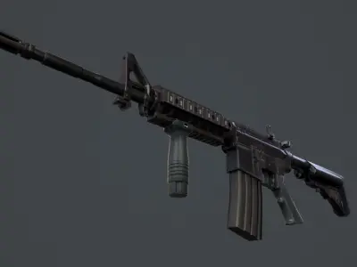 M4 carbine Low-poly 3D model