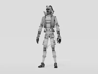 Futuristic Female Character Model 3D model